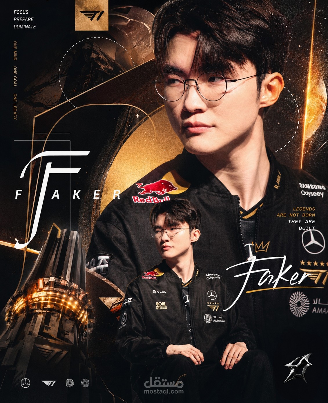 Sports Poster Design - Faker T1 Legends Are Built