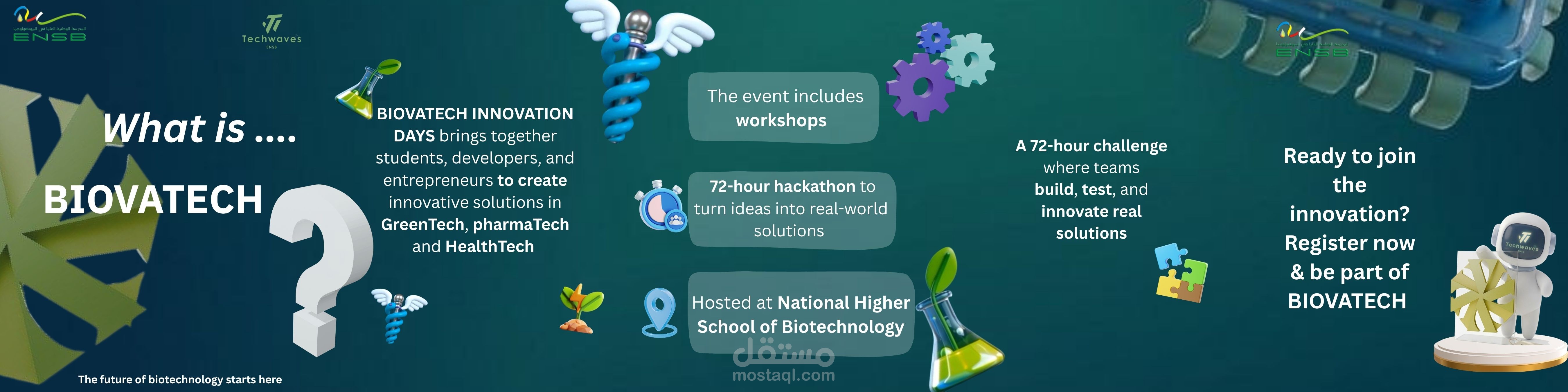 تصميم كاروسيل (Carousel) ترويجي لفعالية "BIOVATECH Innovation Days