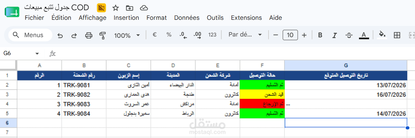 إدارة وتأكيد طلبيات صفحة تجارة إلكترونية محليّة (مساعد افتراضي)