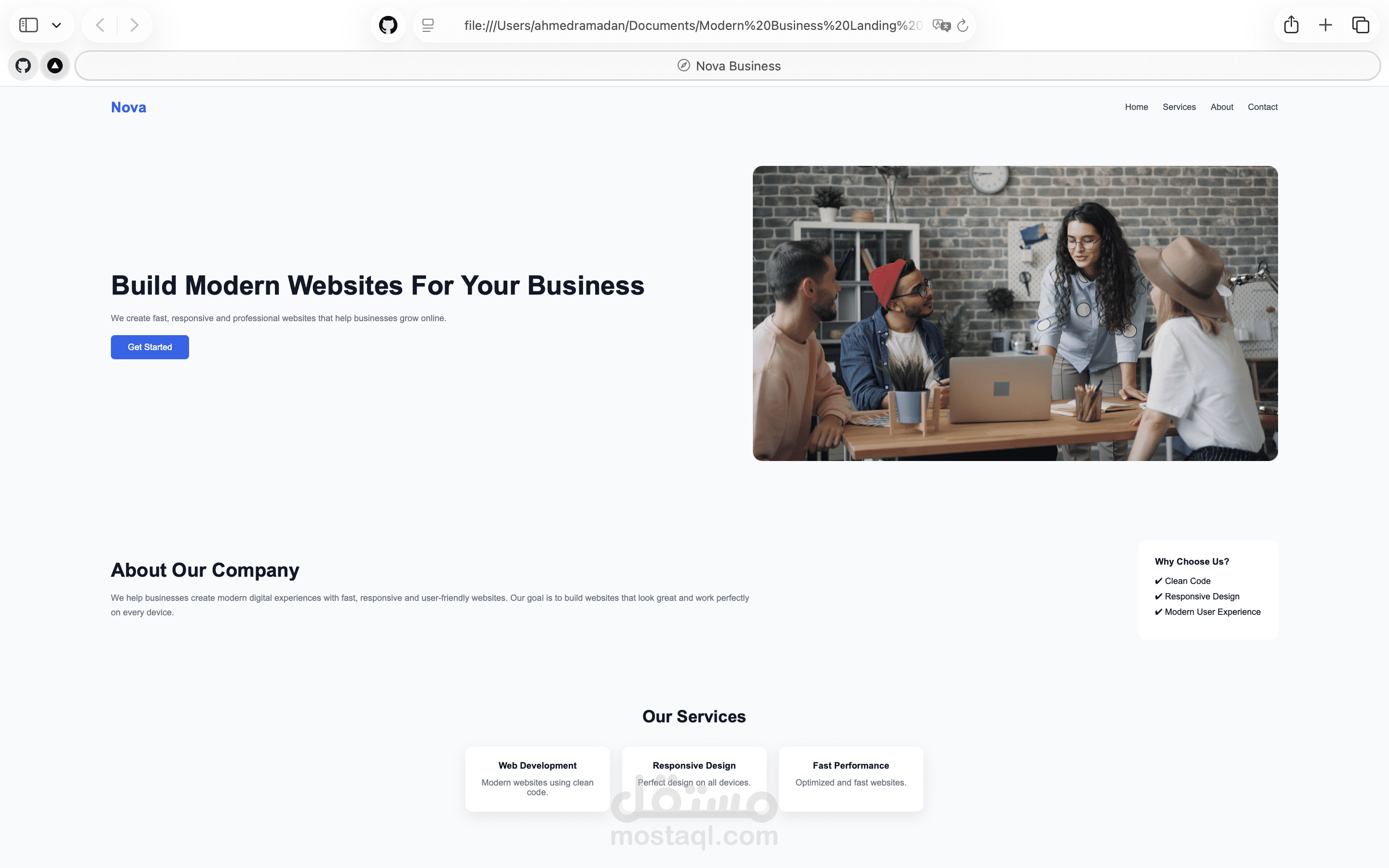 Modern Business Landing Page