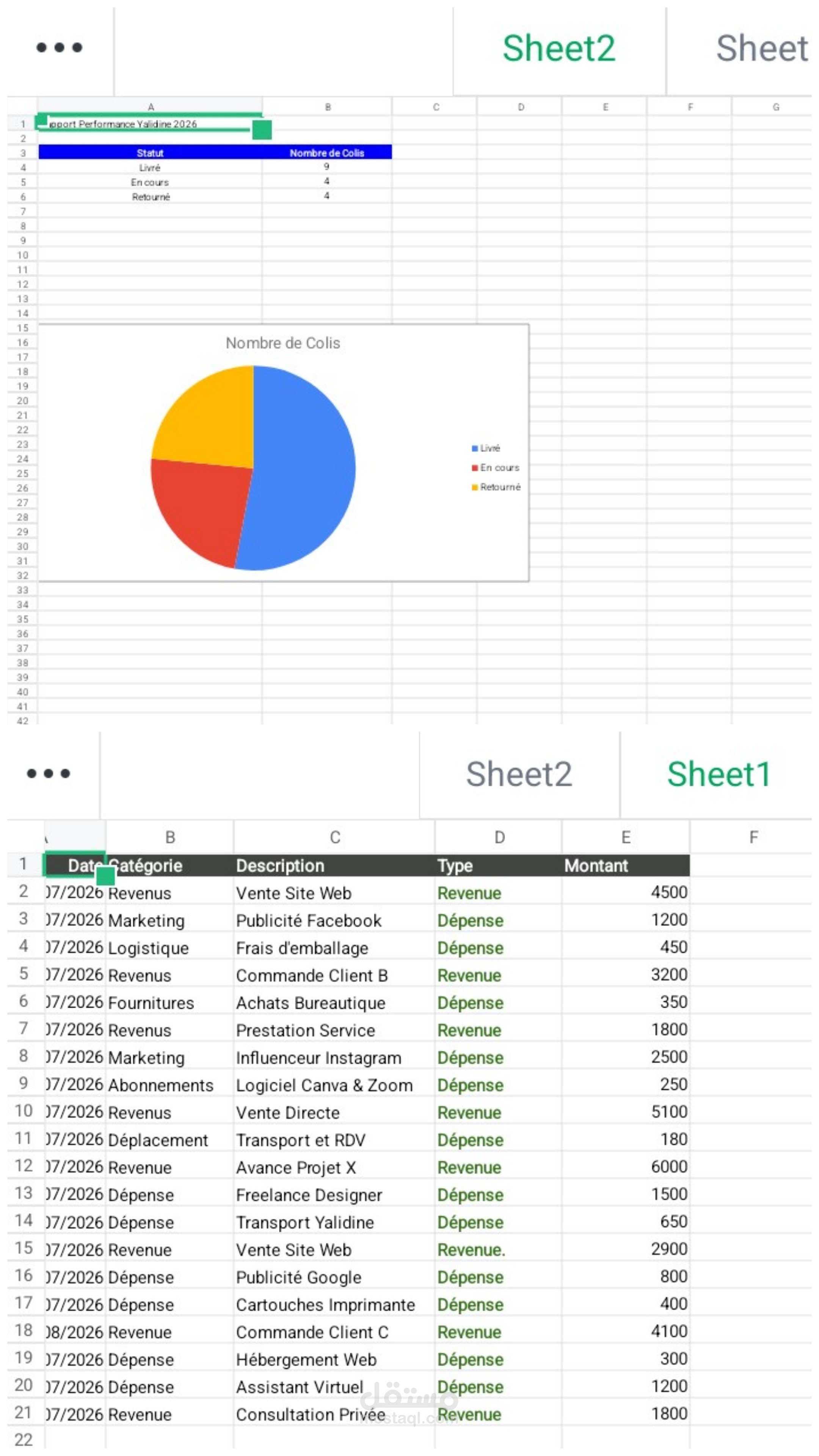Gestionnaire Financier Excel - Suivi des Revenus et Dépenses (Cash Flow)