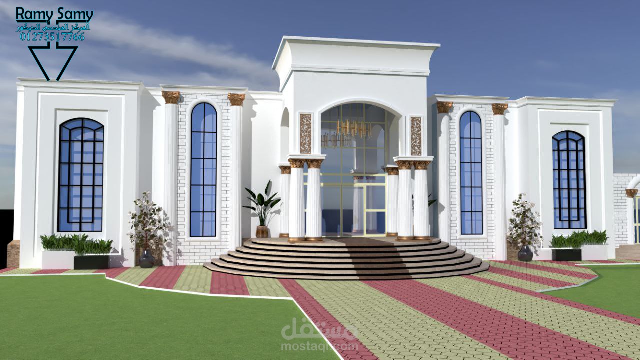 تصميم واجهه قاعه افراح