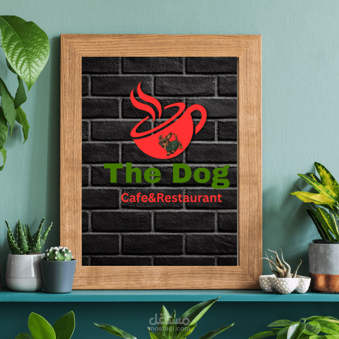تصميم لوجو Mockup لكافيه باسلوب النيون المضىء