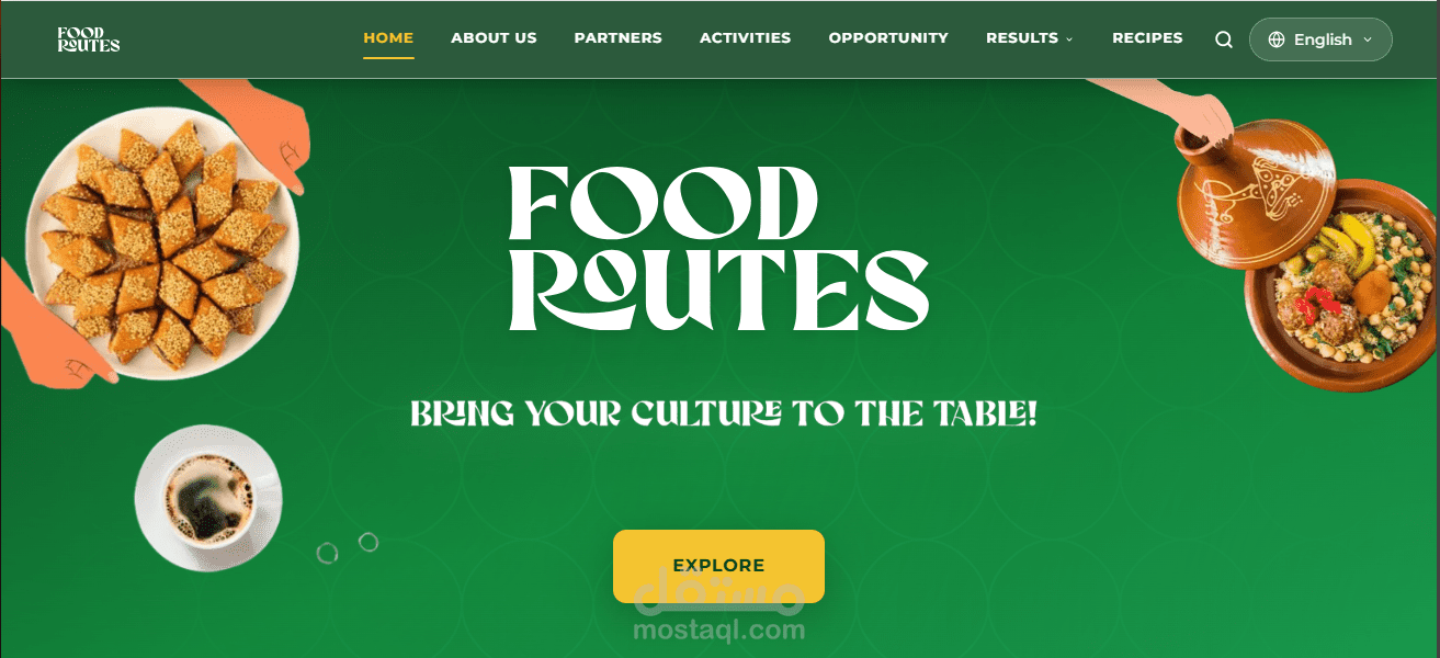 مشروع حر (Erasmus): موقع "Food Routes"