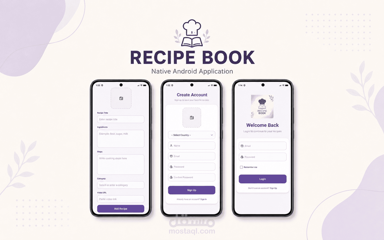 Firebase Recipe Book Android Application