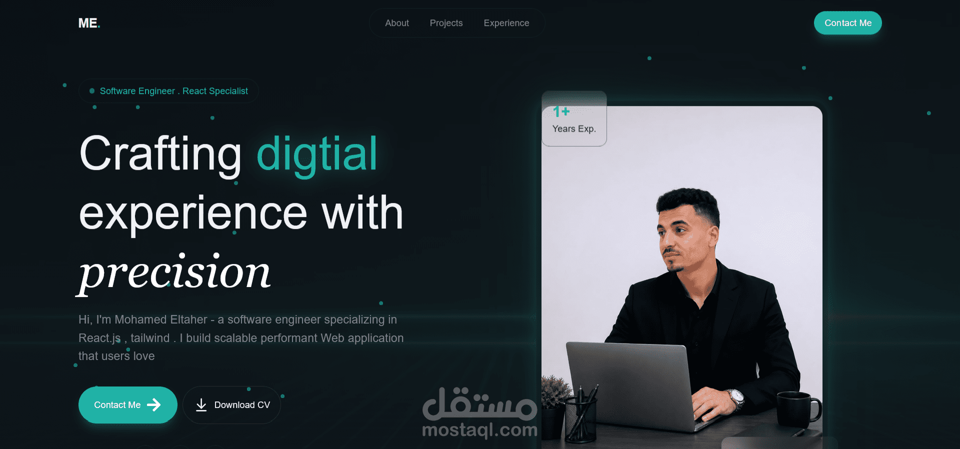 Portfolio Website باستخدام React.js و Tailwind CSS