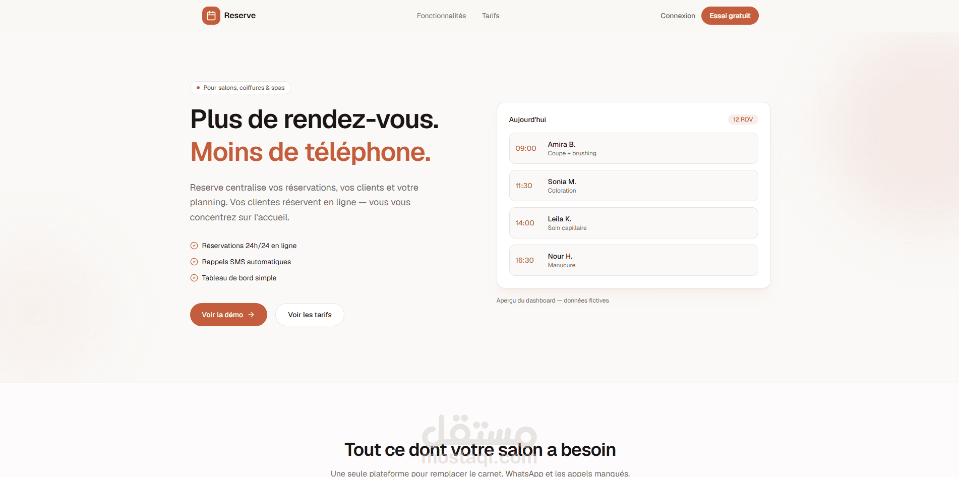 Reserve – Application de réservation