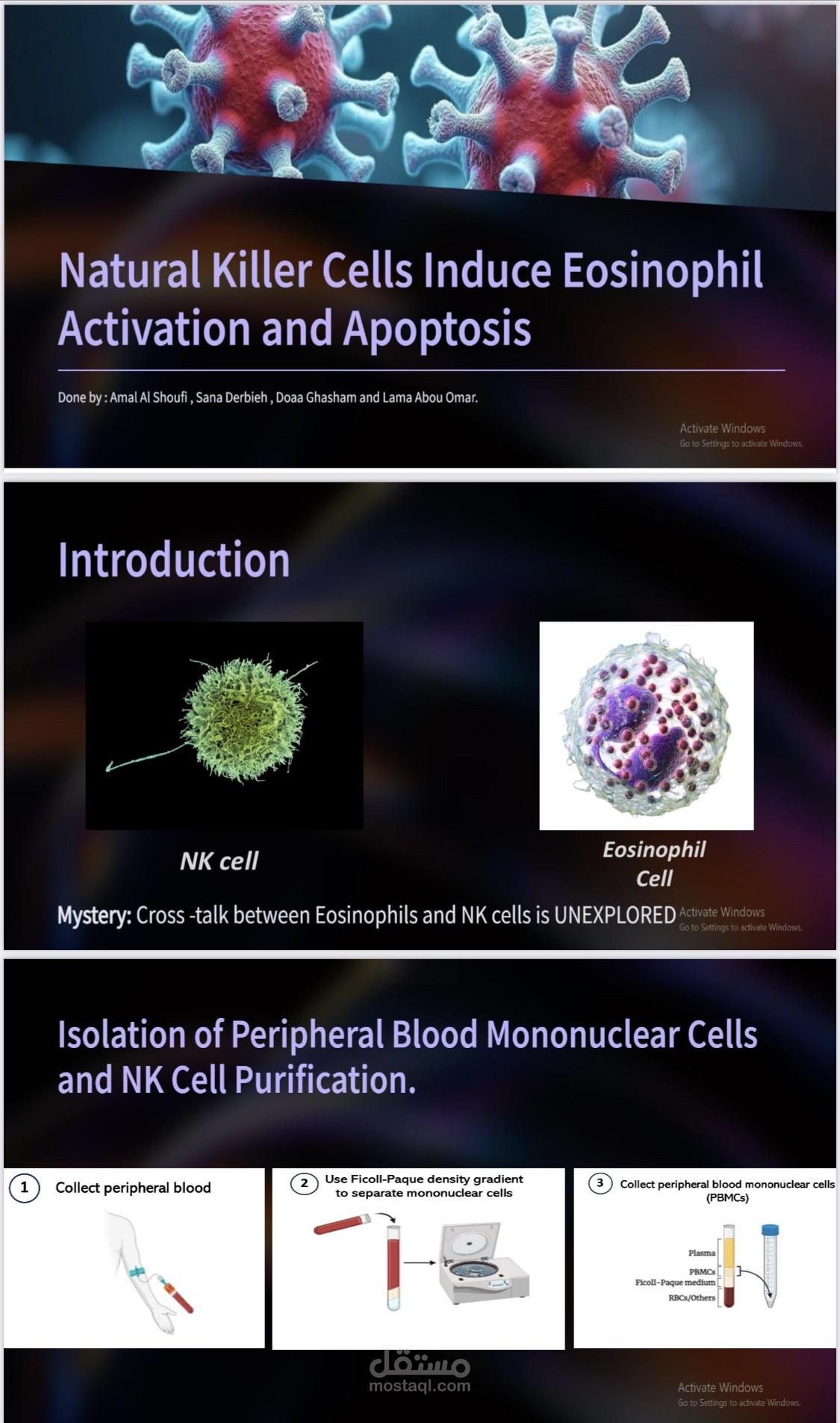 بحث علمي ومراجعة شاملة: مسارات الإشارة الخلوية لـ NK Cells و Eosinophils