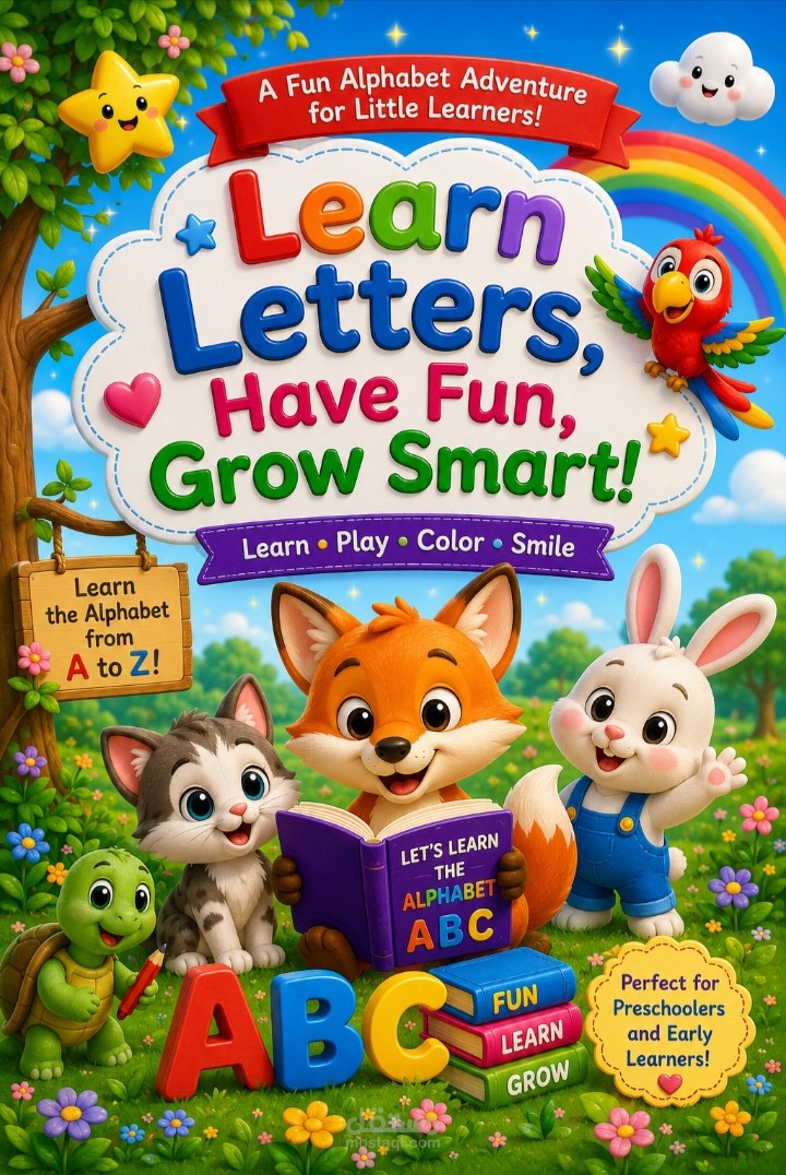 كتاب تعليمي لتعليم اللغة الإنجليزية للأطفال (A-Z) بأسلوب تفاعلي وجذاب