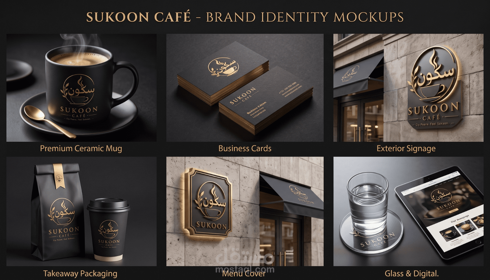تصميم الهوية البصرية المتكاملة لكافيه "سكون" | Sukoon Café - Brand Identity
