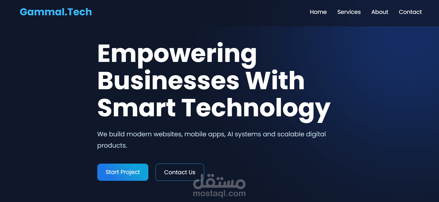 Corporate Website Development for Gammal.Tech using React & Tailwind CSS