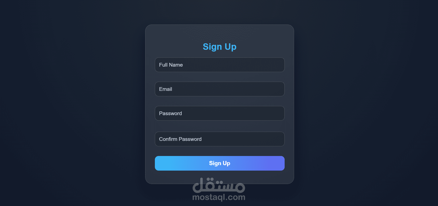 Responsive Signup and Authentication UI using React & Tailwind CSS