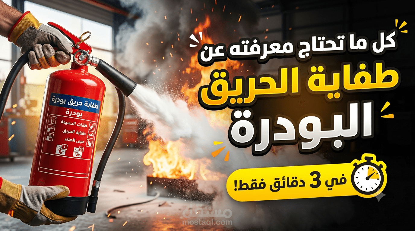 تعليق صوتي وهندسة صوتية لفيديو توعوي (طفاية الحريق البودرة)