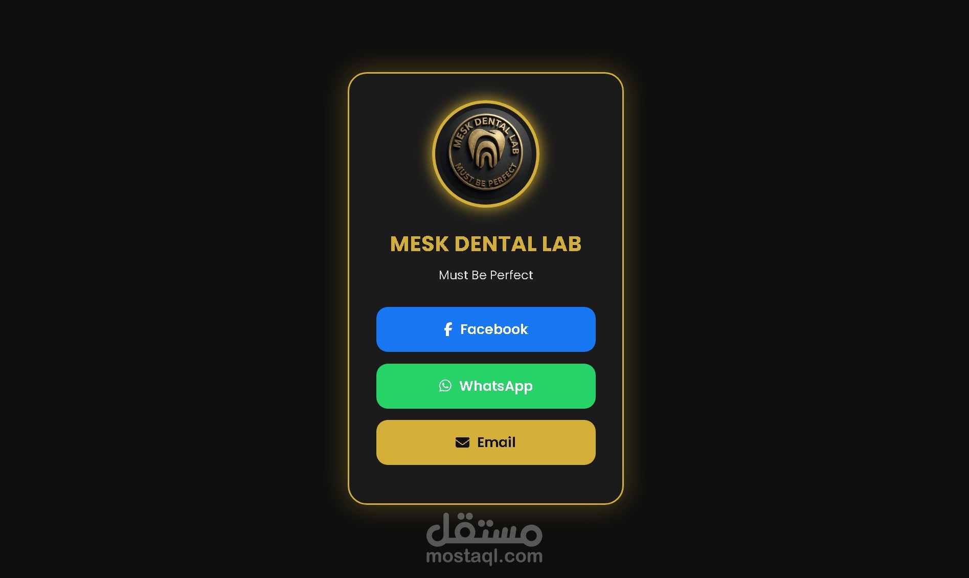 تصميم واجهة تعريفية حديثة ورابط موحد لـ معمل مسك لتركيبات الأسنان (Mesk Dental Lab)