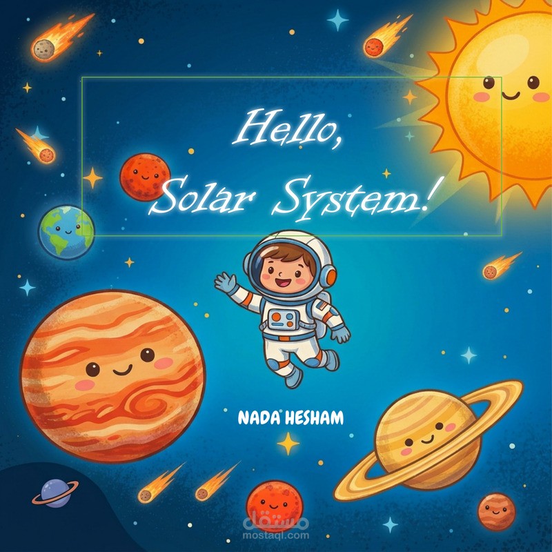 تصميم كتاب أطفال مصوّر – Hello, Solar System!