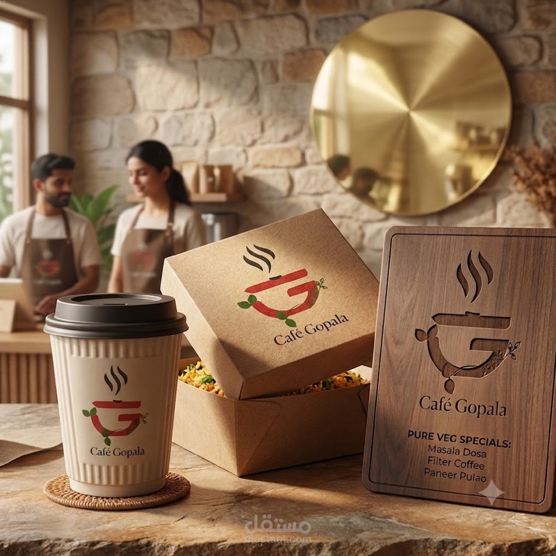 تصميم هوية بصرية متكاملة – Café Gopala