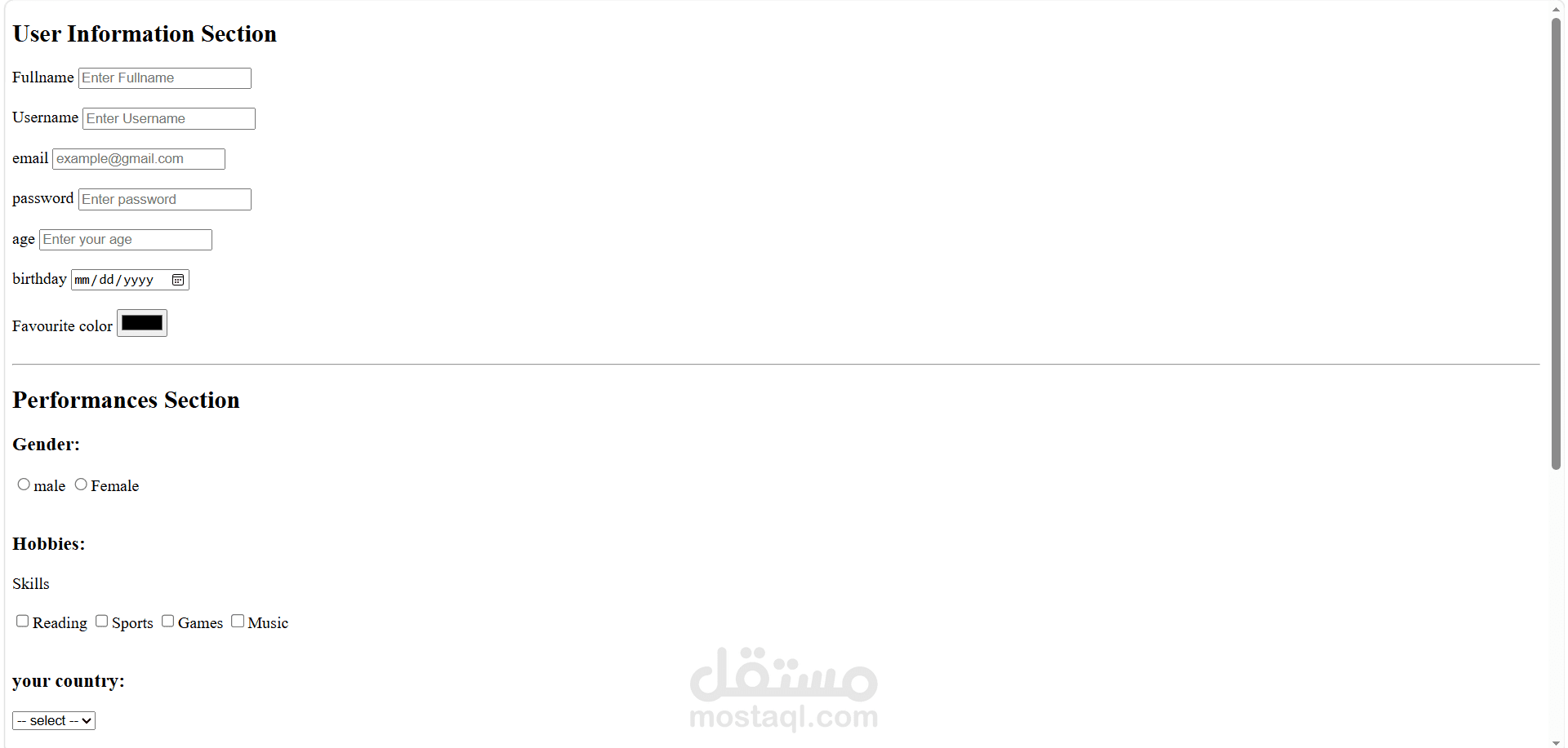تصميم نموذج إدخال بيانات تفاعلي وشامل باستعمال HTML5
