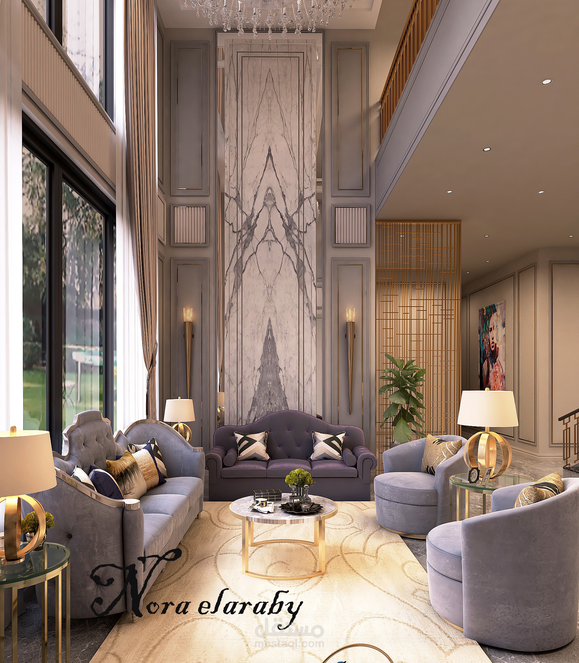 تصميم صاله معيشه بفيلا بالسعوديه