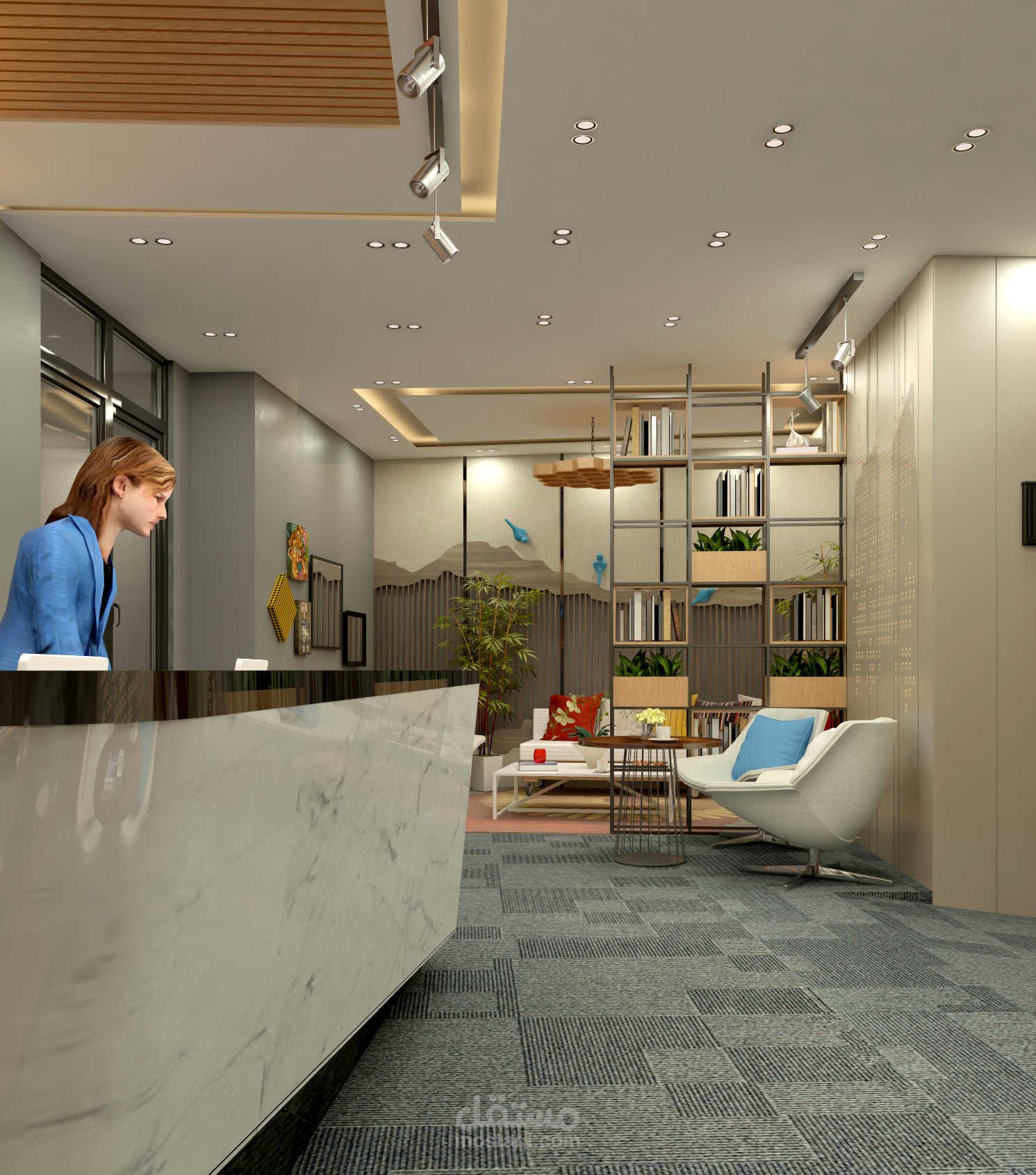 تصميم استقبال بنك بالسعوديه