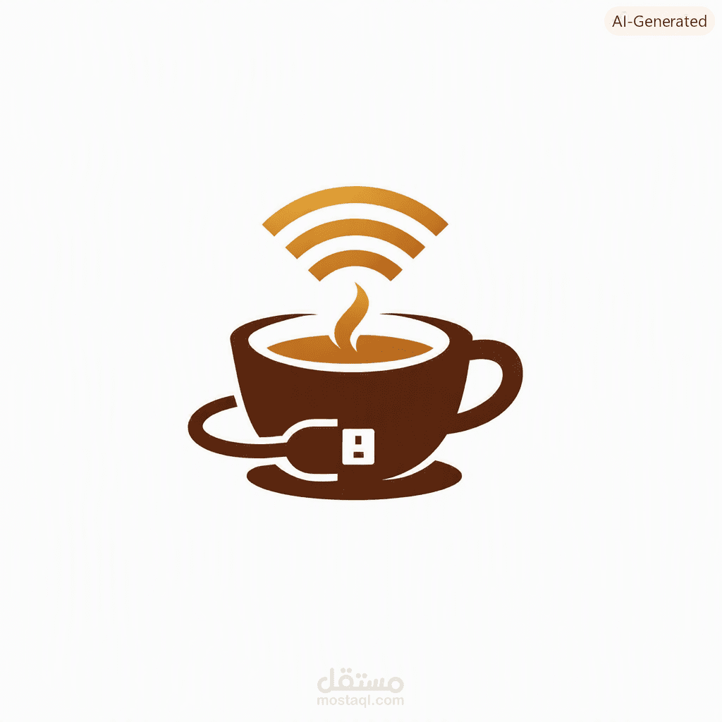 تصميم شعار وهوية بصرية لمقهى عصري (Coffee & Wi-Fi)
