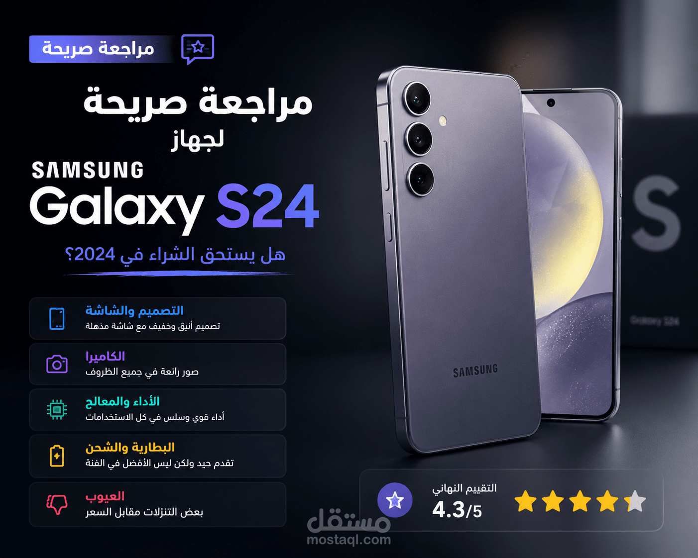 مراجعة صريحة لجهاز سامسونج جالاكسي S24