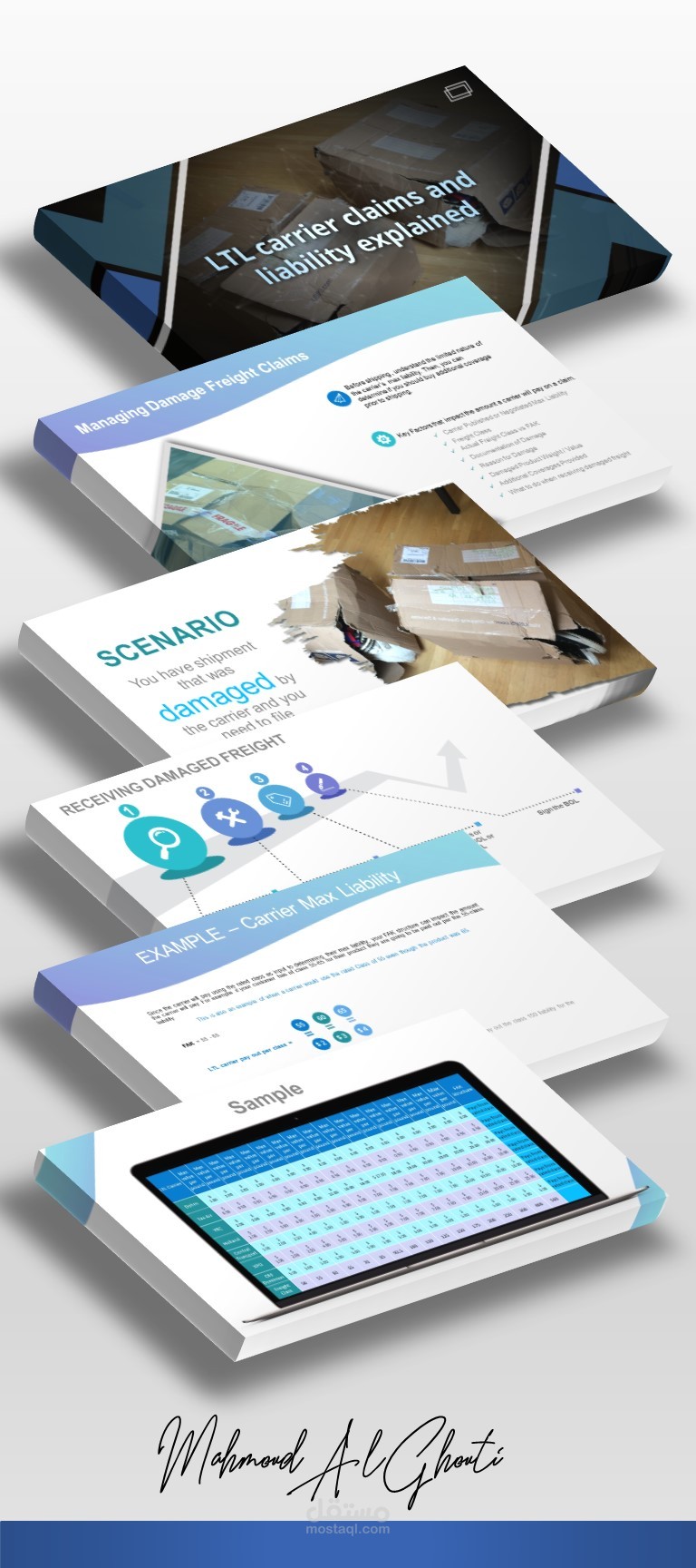 عرض PowerPoint لشركة متخصصة في شحن البضائع