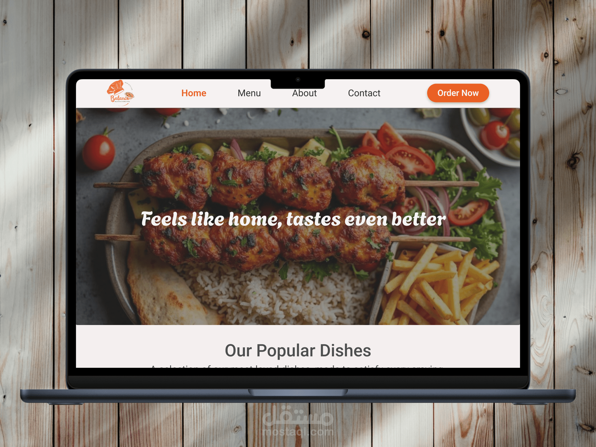 موقع مطعم Balance | تصميم تجربة وواجهة المستخدم (UX/UI)