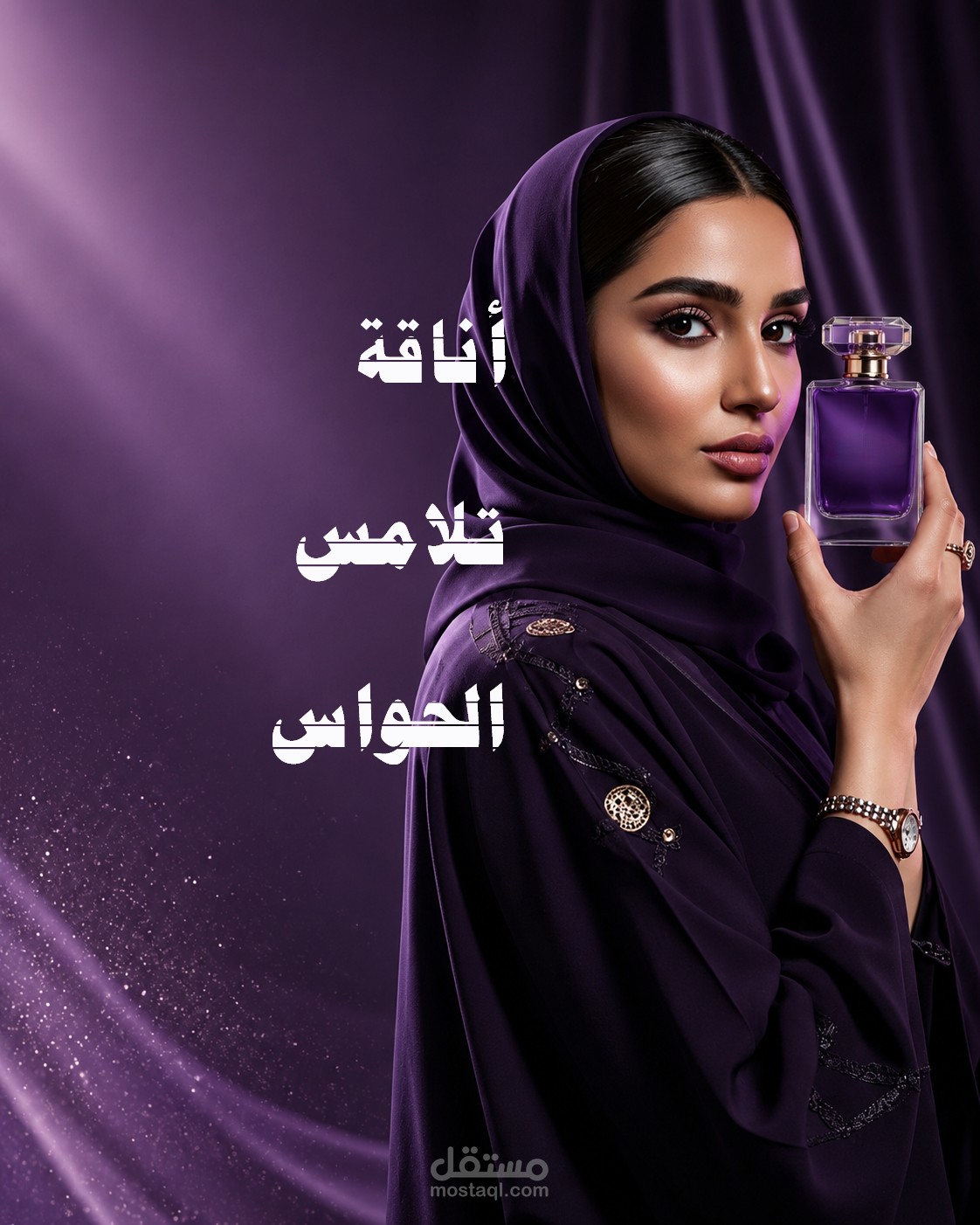 صميم حملة إعلانية فاخرة لعطر بهوية بصرية متكاملة وإخراج سينمائي
