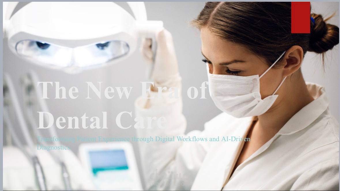 تصميم عرض تقديمي طبي متخصص عن طب الأسنان الرقمي والذكاء الاصطناعي (The New Era of Dental Care)