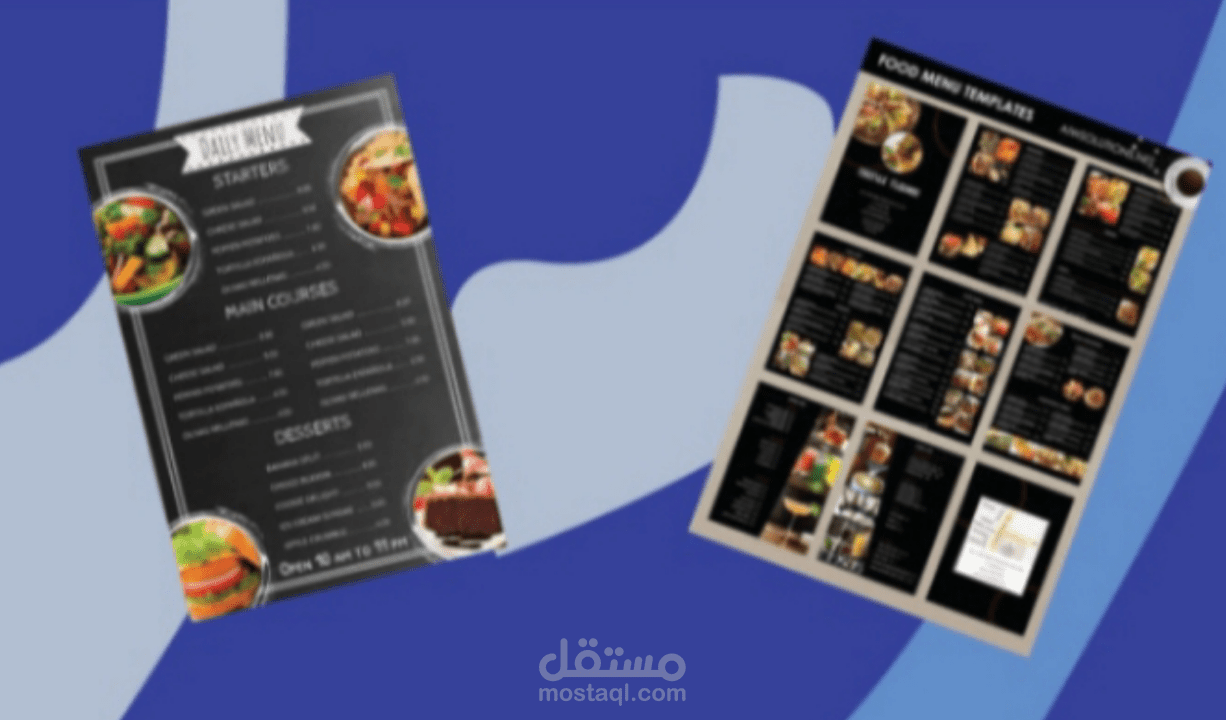 Menu restaurant or cafe