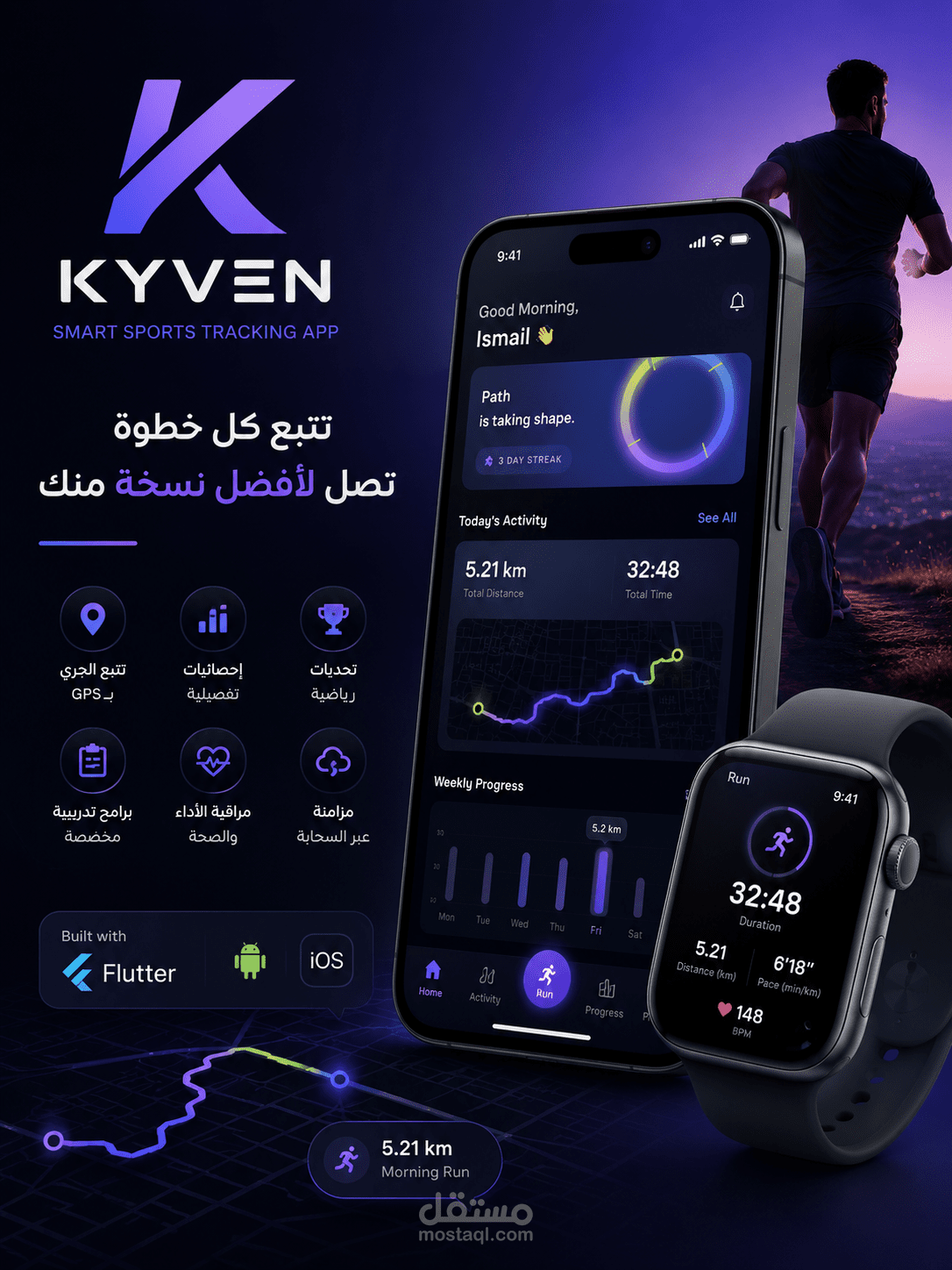 KYVEN - تطبيق لياقة وتتبع الجري