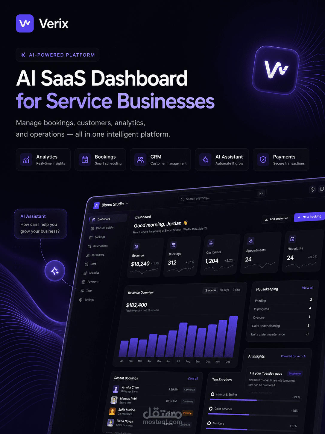 Verix Dashboard - لوحة تحكم احترافية