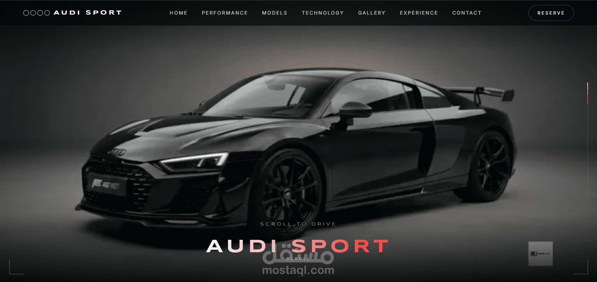موقع تفاعلي لشركة Audi | تجربة سينمائية بـ GSAP & ScrollTrigger
