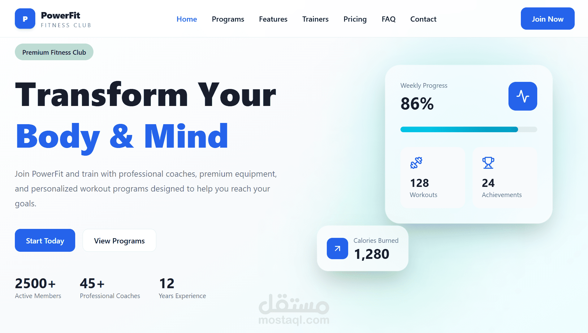 PowerFit Gym – Modern Fitness Website