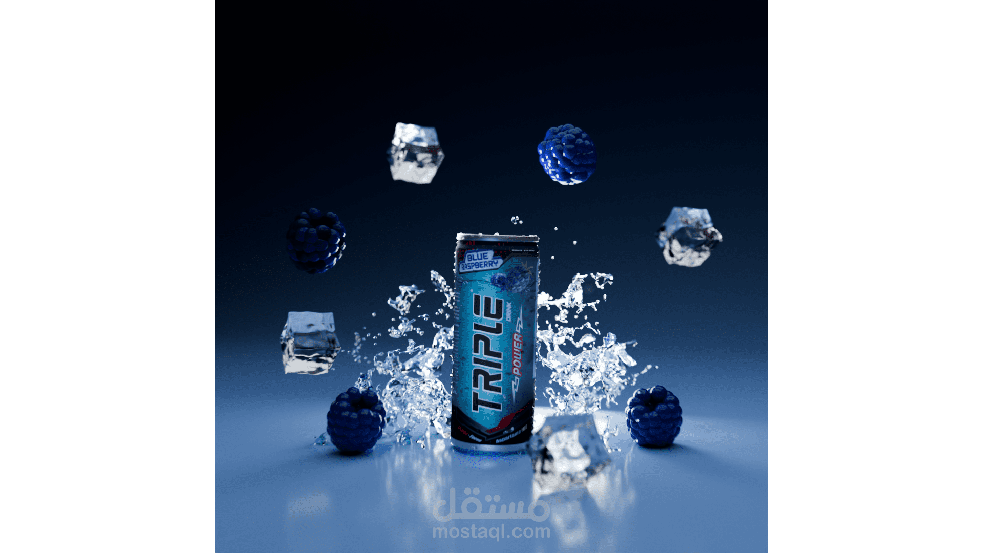 إظهار وديناميكية محاكاة السوائل لمشروب طاقة 3D | Energy Drink Fluid Simulation & Motion