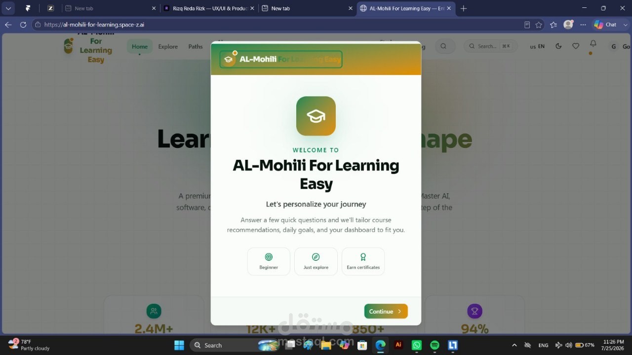 Al Mohili For Learning Easy | AI-Powered Learning Platform (LMS)