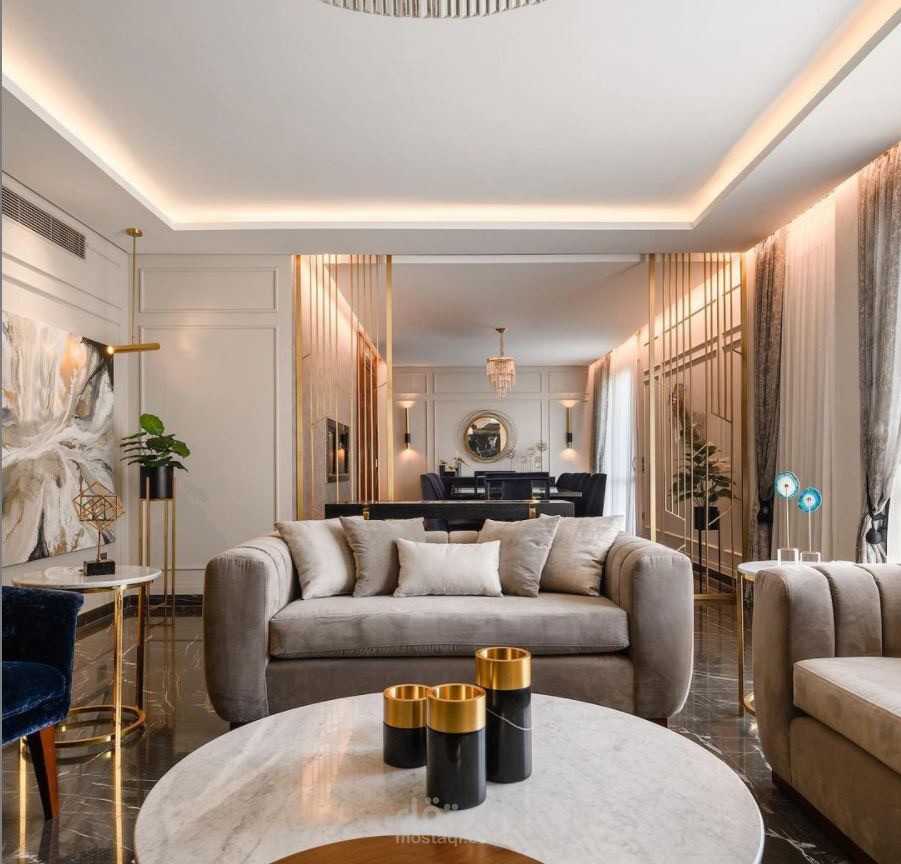 مشروع تصميم داخلي لغرفة معيشة وطعام modern
