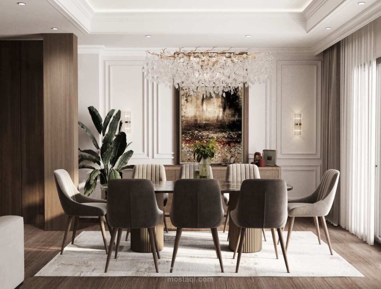 مشروع تصميم داخلي 3D لفيلا سكنية فاخرة