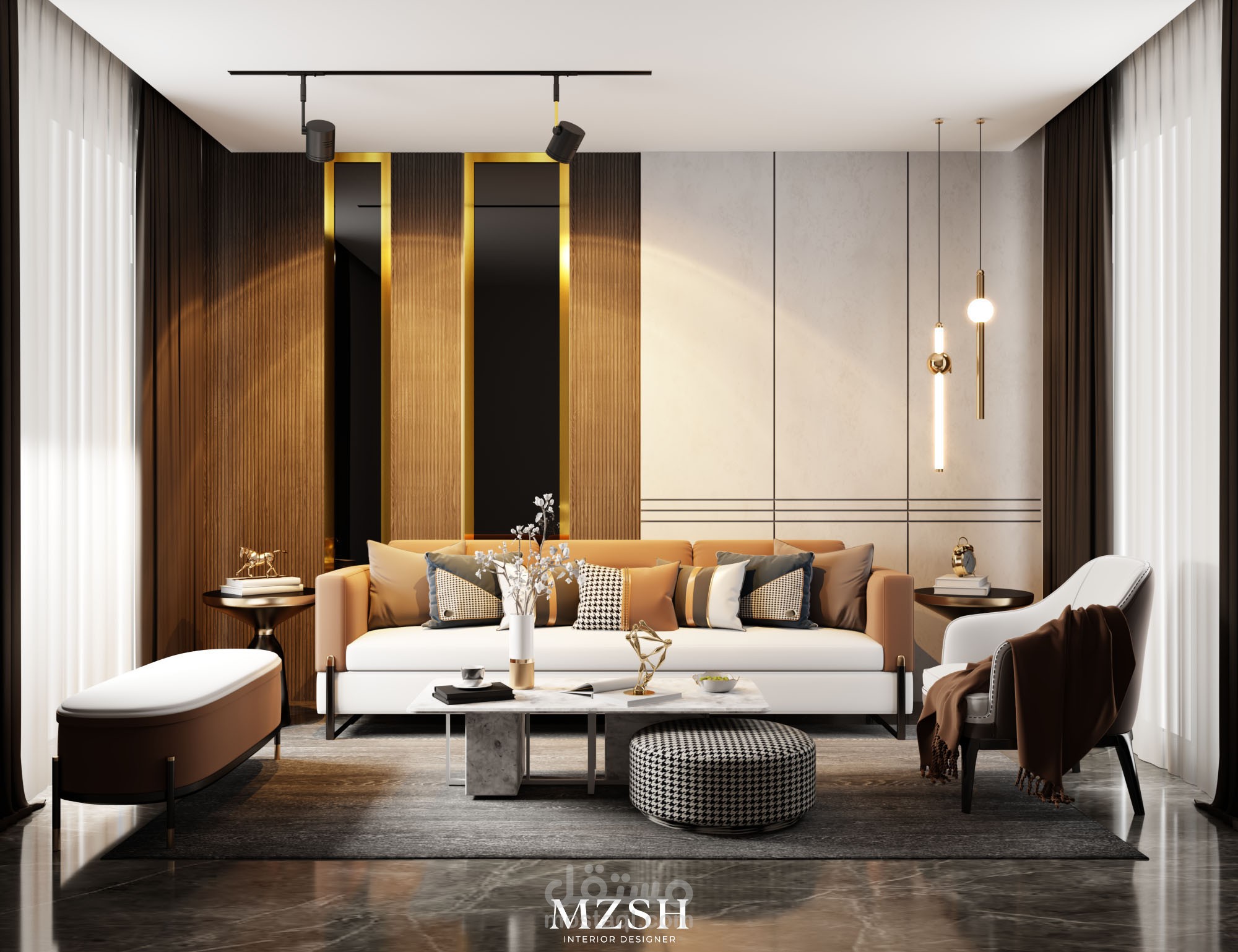 من تصميم غرفة جلوس مودرن_Luxury Living Room