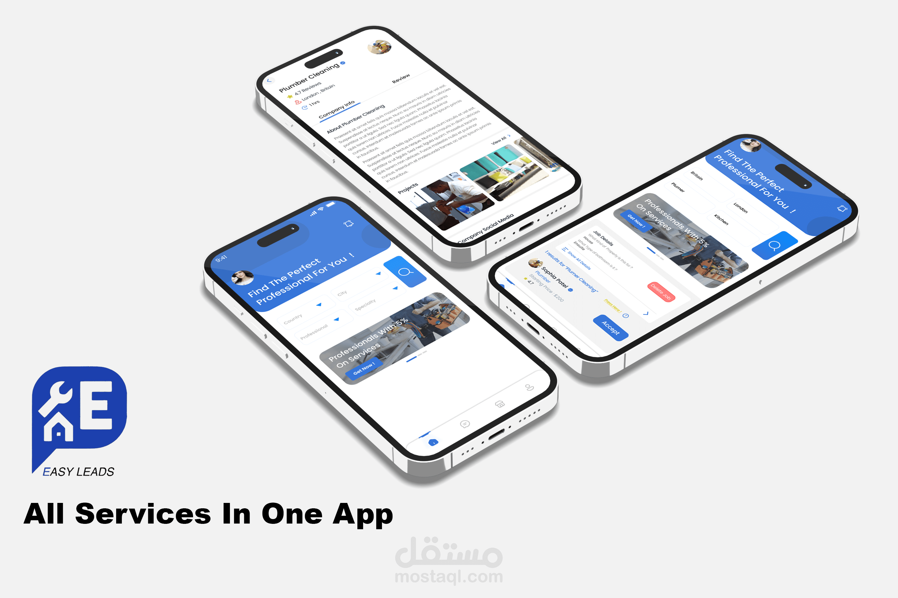 تصميم واجهات تطبيق للبحث عن الخدمات والمهن | Service Finder App UI/UX