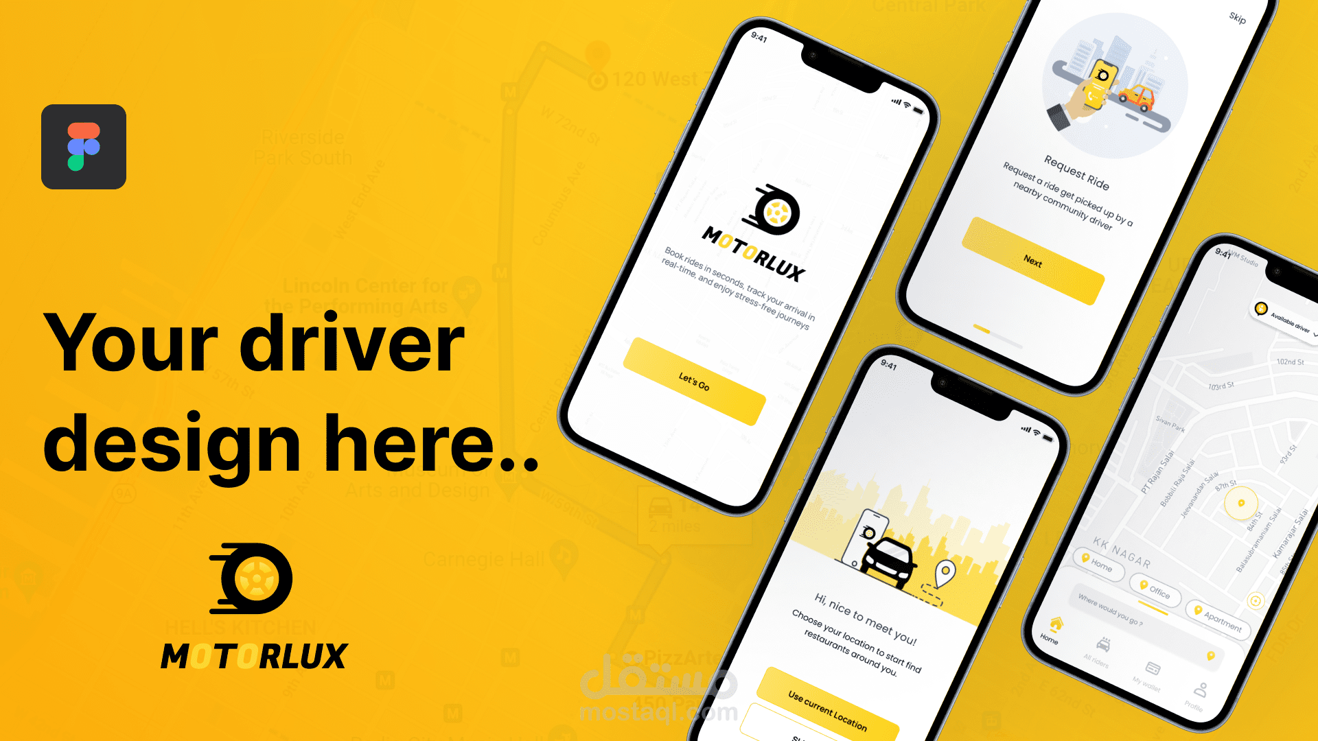 تصميم UI/UX لتطبيق السائقين (Driver App)