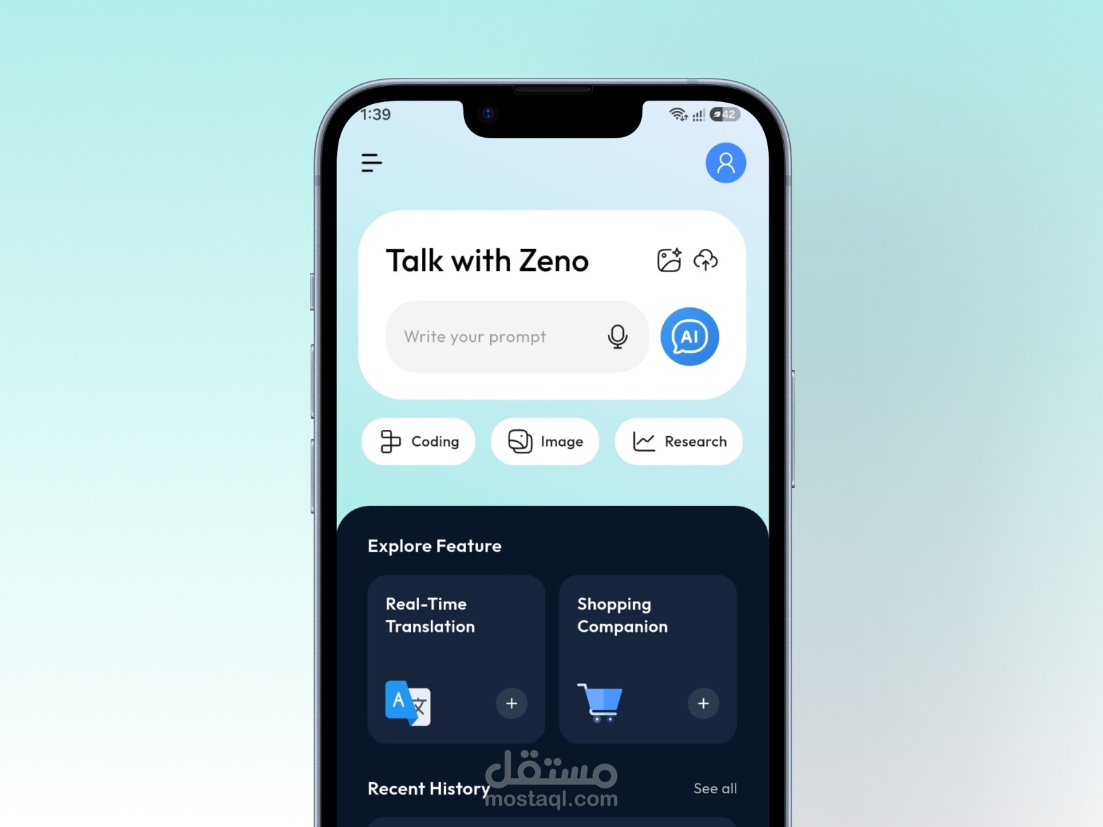 Zeno - تطبيق محادثة مع الذكاء الإصطناعي