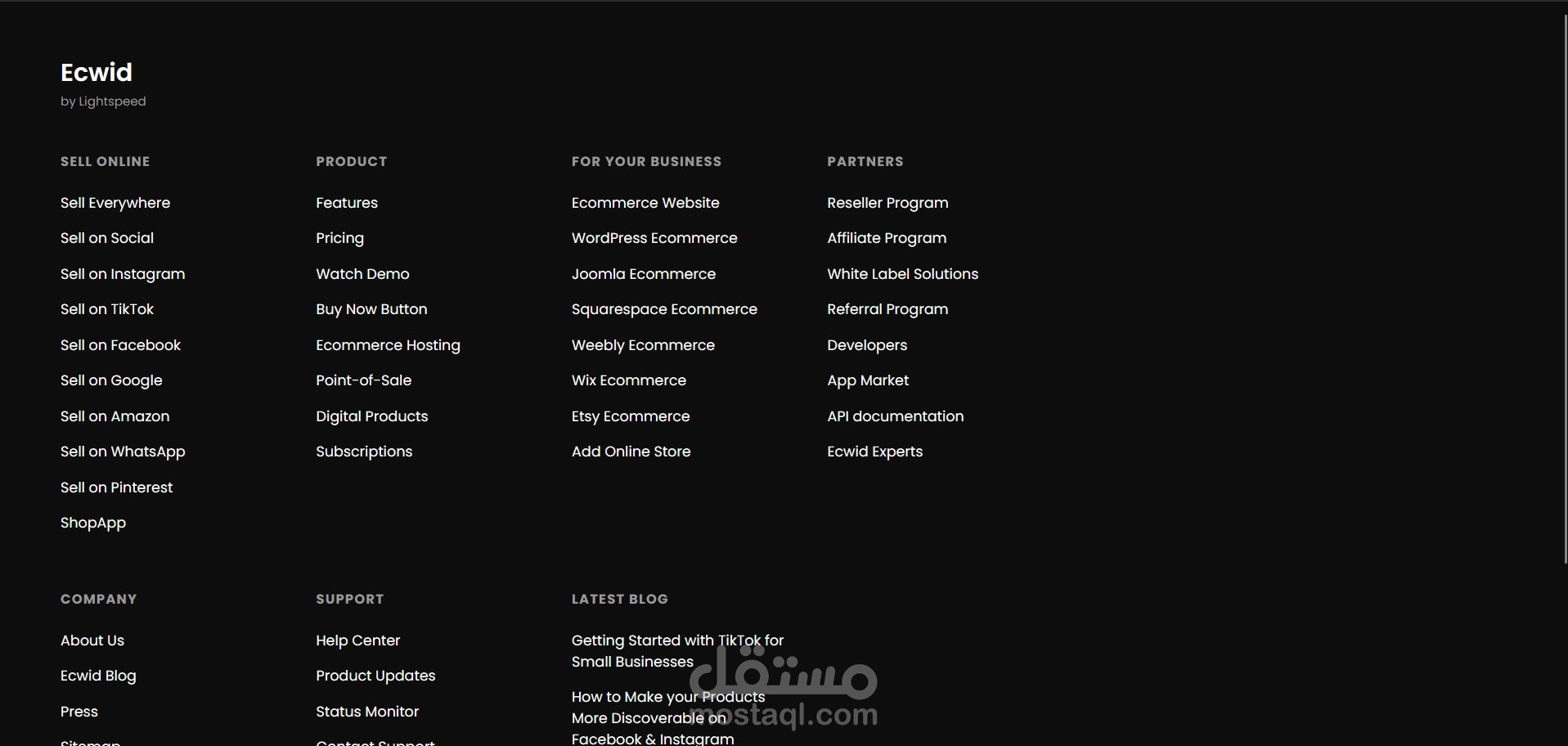 Ecwid Landing Page (Hero Section)