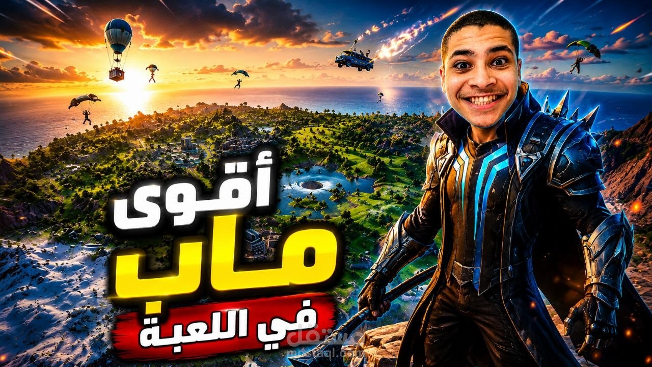 صورة مصغرة لفيديو (gaming) للعبة (Fortnite) باستخدام صورة للخلفية و صورة للشخصية فقط.