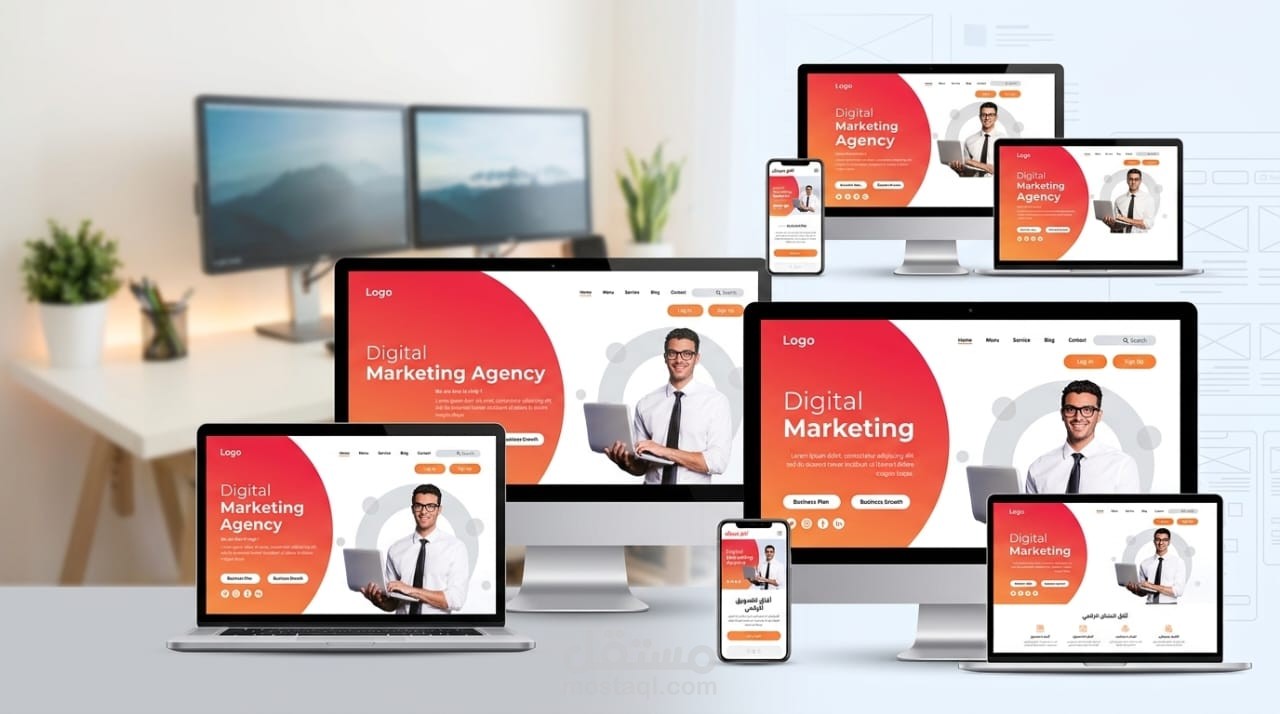 تصميم موقع تعريفي احترافي للشركات والمنتجات (Website UI Design)