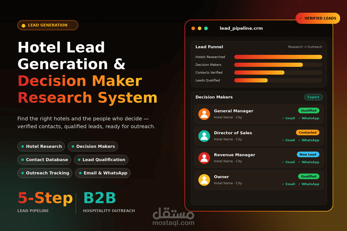 Hotel Lead Generation & Decision Maker Research System