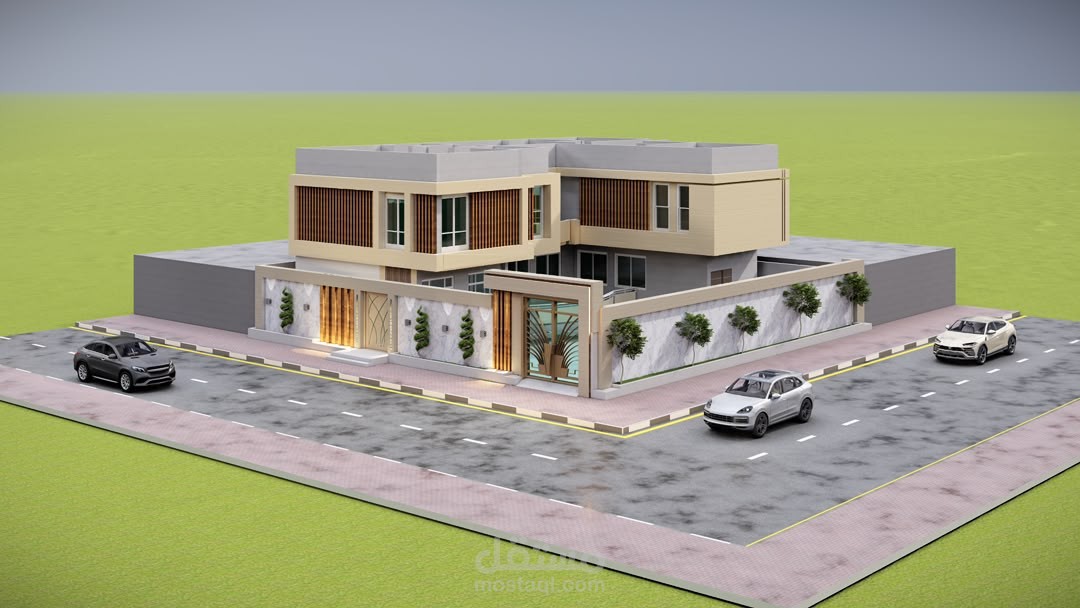 تصميم 3D لفيلا سكنية