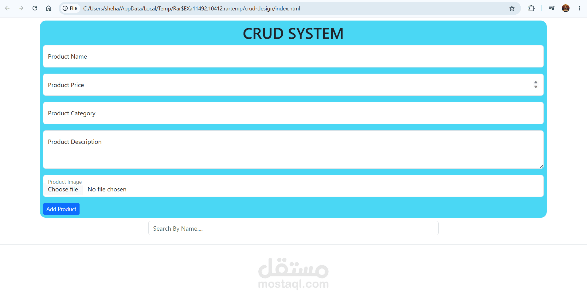 CRUD Product Management System