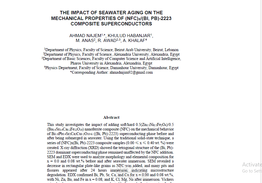 THE IMPACT OF SEAWATER AGING ON THE MECHANICAL PROPERTIES OF (NFC)X/(BI, PB)-2223 COMPOSITE SUPERCONDUCTORS