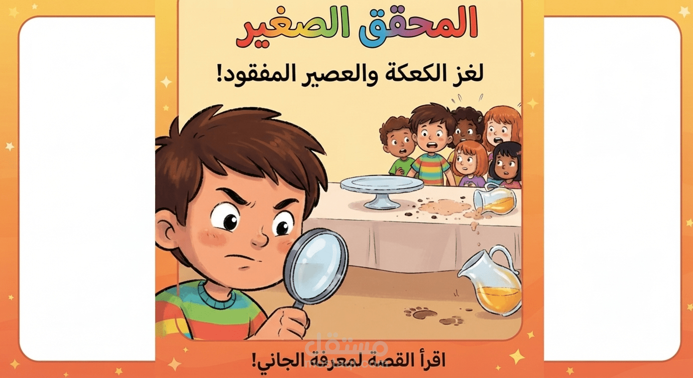 سلسلة المحقق الصغير: لغز الكعكة والعصير المفقود! (قصة مصورة للأطفال)